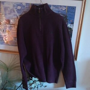Polo Ralph Lauren Men's Dark Purple Zip-Up Sweater